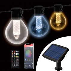   Smart szolár fényfüzér - 15 db fehér LED - állítható színhőmérséklet - 7,5 m - bluetooth