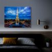   LED-es fali hangulatkép - "Eiffel torony" -  2 x AA, 38 x 48 cm