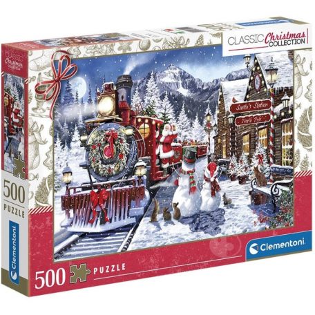 Karácsony Train Station 500 db-os puzzle Clementoni