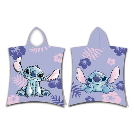 Disney Lilo és Stitch, A csillagkutya Purple strand törölköző poncsó 50x115 cm