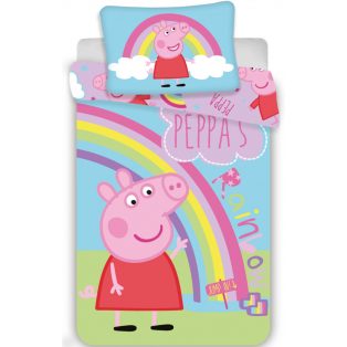   Peppa malac Rainbow Gyerek ágyneműhuzat 100×135cm, 40×60 cm