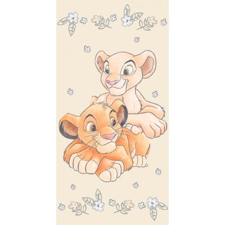 Disney Az Oroszlánkirály Simba & Nala fürdőlepedő, strand törölköző Yellow 70*140cm