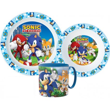 Sonic, a sündisznó étkészlet, micro műanyag szett bögrével 265 ml