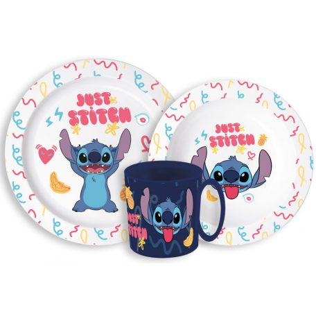 Disney Lilo és Stitch Palms étkészlet, micro műanyag szett bögrével 265 ml